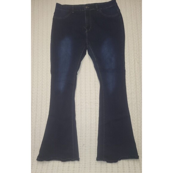 High Rise Curvy Flared Stretchy Women's Blue Jeans Sz XL - Picture 1 of 6